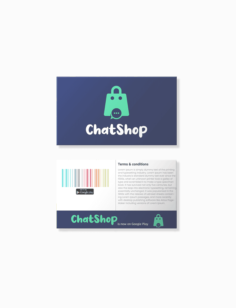 Chatshop Promotional Card Chatshop Promotional Card